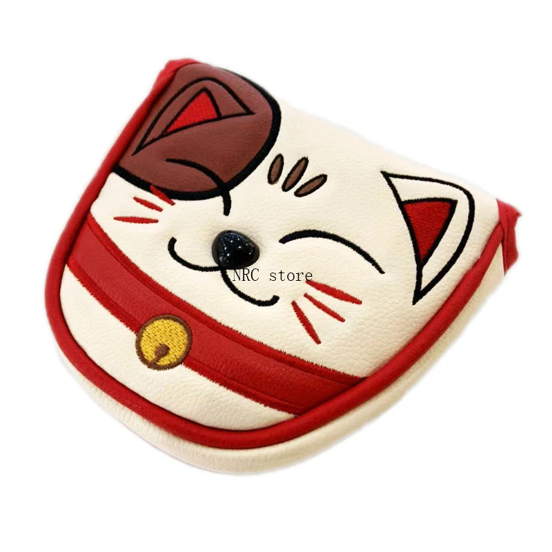 NRC Golf Club Head Covers Putter Blade Mallet Headcover Magnetic Closure Lovely Cartoon Animal Cat Lucky Kitty |