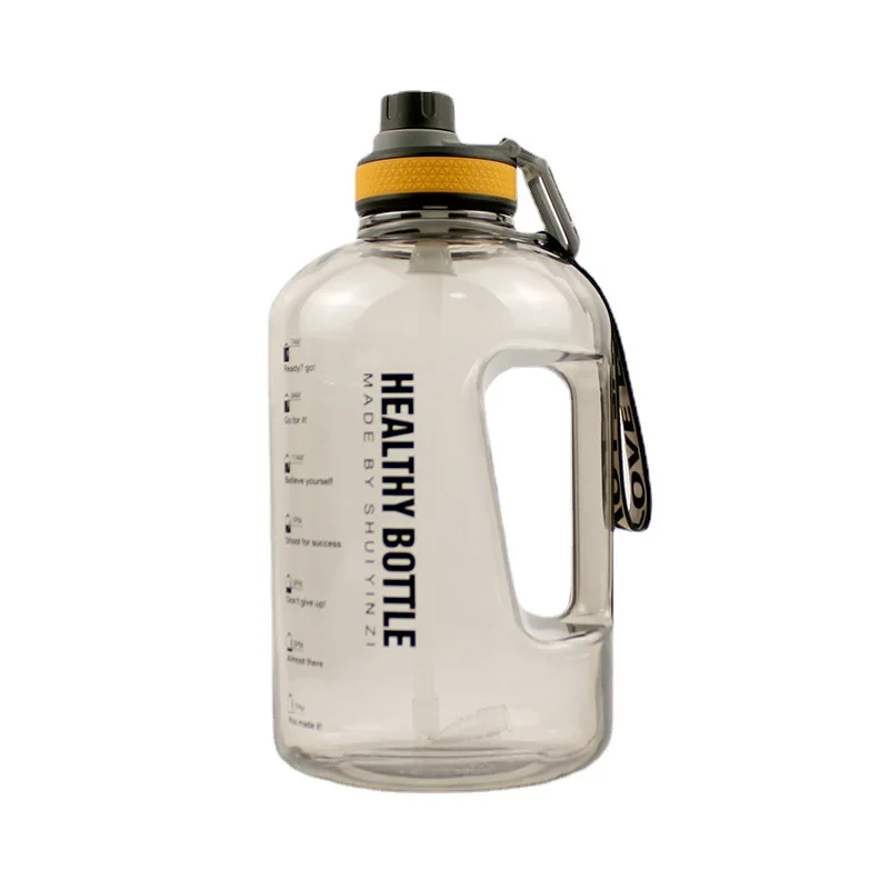 

Water Bottle with Straw Motivational Water Mug with Time Marker & Buckle Strap Leak-Proof Tritan BPA-Free Drink for Fitness Gym