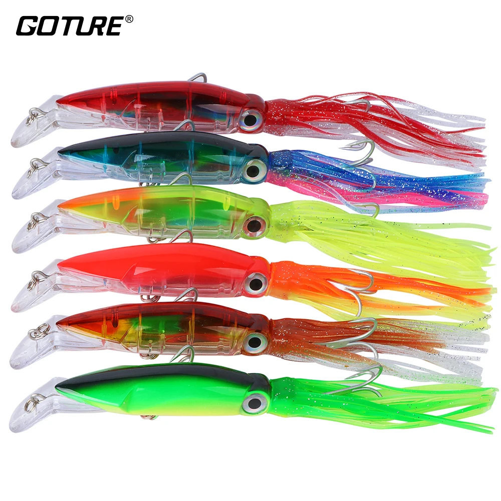 Goture 6 шт./лот приманка для рыбной ловли в виде осьминога кальмара блесна троллинга