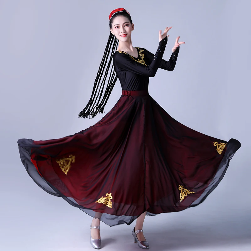 

Spanish Flamenco Skirts Women Hanfu Black National Dance Costume Flamenco Dress Oriental Rave Outfit 360/540 Degree DCC531