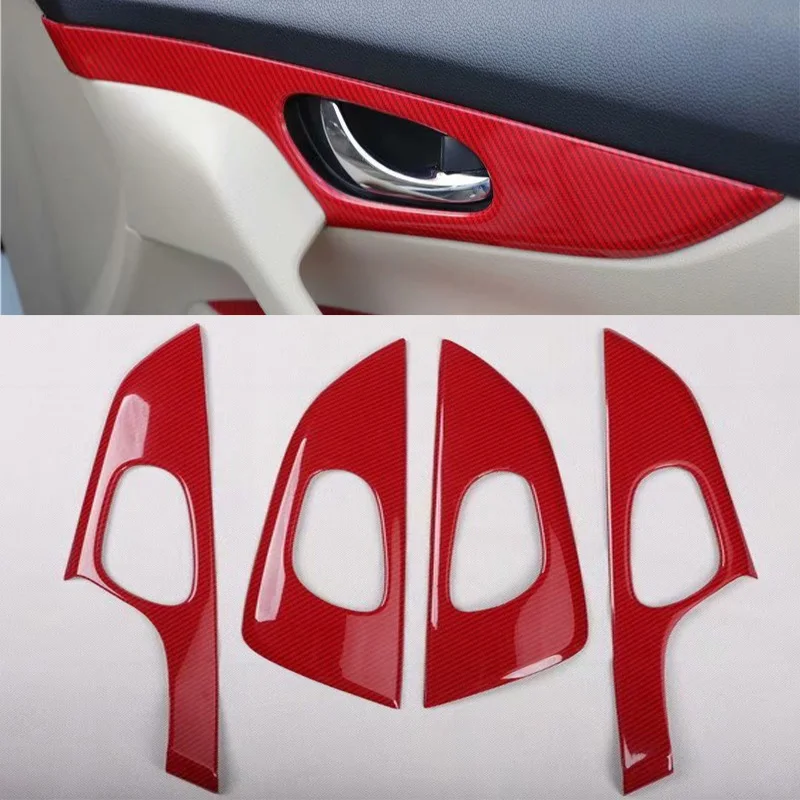 

ABS Carbon Fiber Inner Door Bowl Decoration Cover Trim Car-Styling Accessories For Nissan X-Trail T32 Rogue 2014-2018 2019 2020