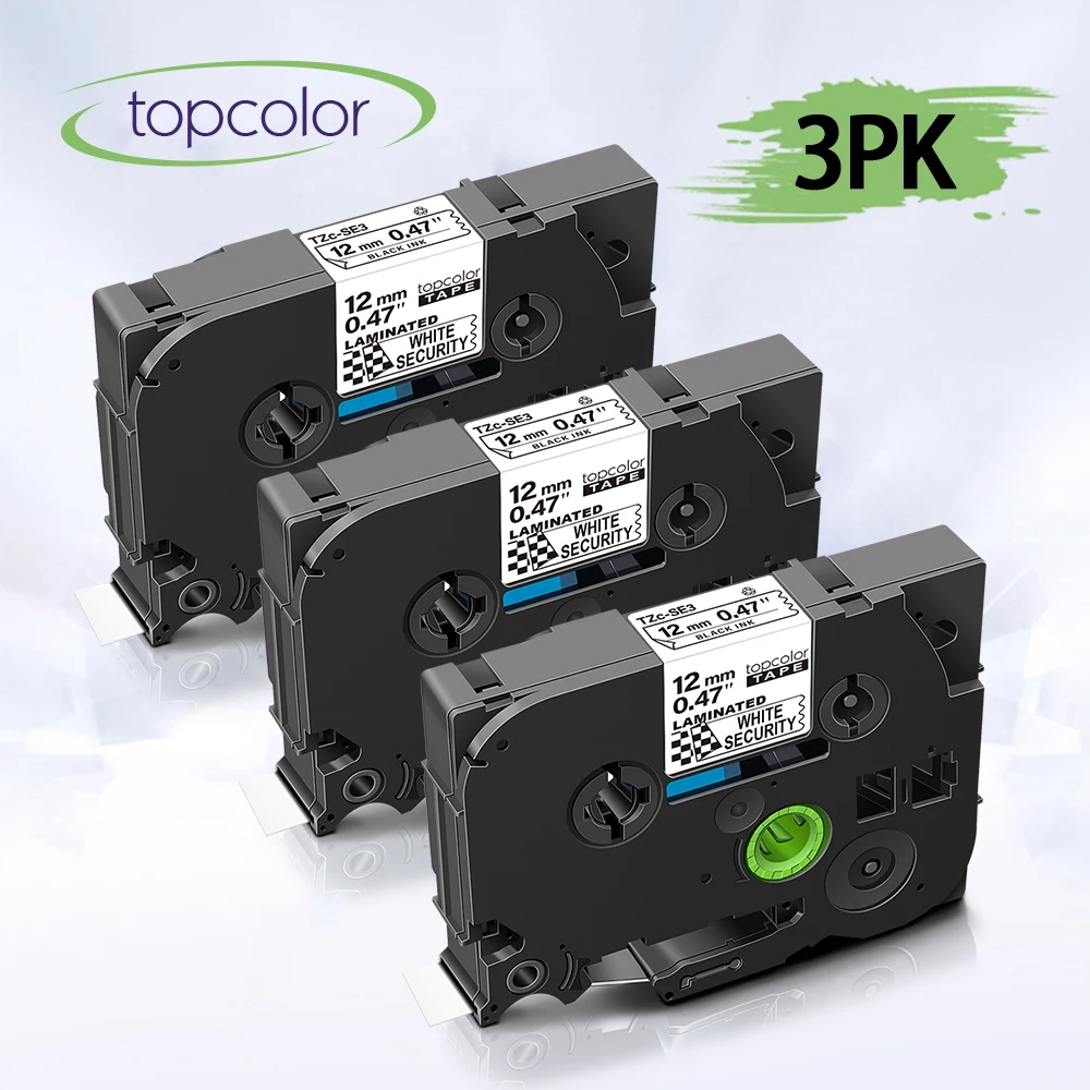 Topcolor 3PK tz-SE3 безопасности ленты 12 мм совместимый с Brother tz запечатанных лент для SE3