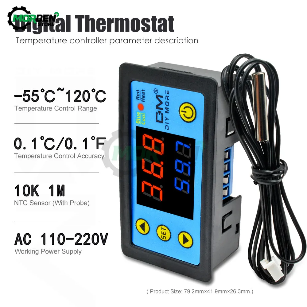 Цифровой температурный контроллер термостат W3230 W3231 DC 12V 24V AC110V 220V светодиодный