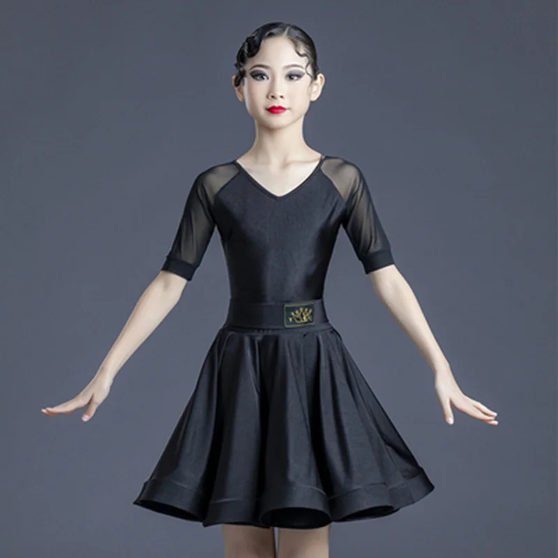 Профессиональное платье для латинских танцев девочек Детская одежда бальных и