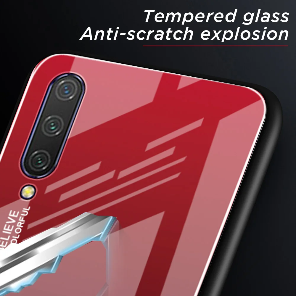 Для Xiaomi Mi A3 Lite чехол из закаленного стекла противоударный защитный для телефона
