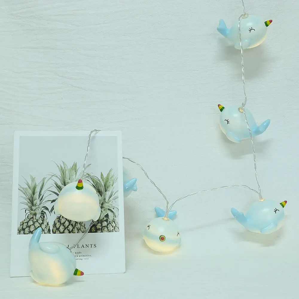 Милая светодиодная гирлянда в виде дельфина креативное синее пластиковое