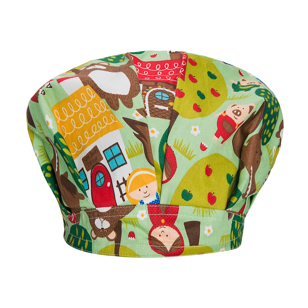 

Cotton scrubs caps Unisex pet grooming work caps Beautician accessories adjustable cute print Health services work hat wholesale