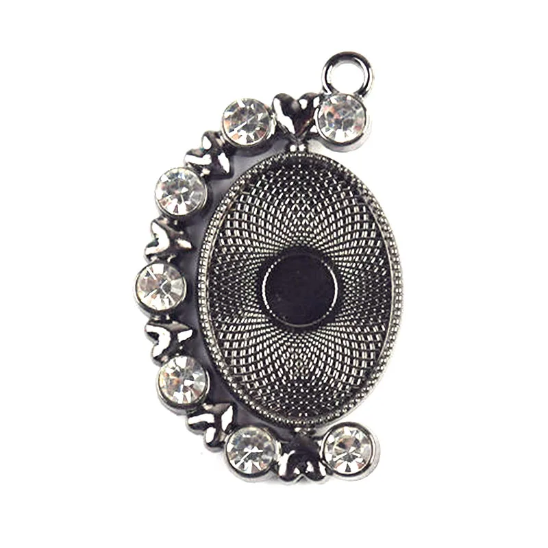 

Double-sided rotating base tray size oval 18*25mm key chain sweater chain necklace pendant DIY jewelry accessories