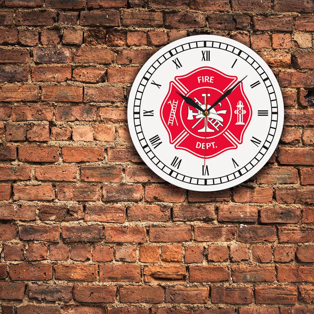 Пожарный Maltese Cross винтажные часы пожарный отдел Знак логотипа настенные с