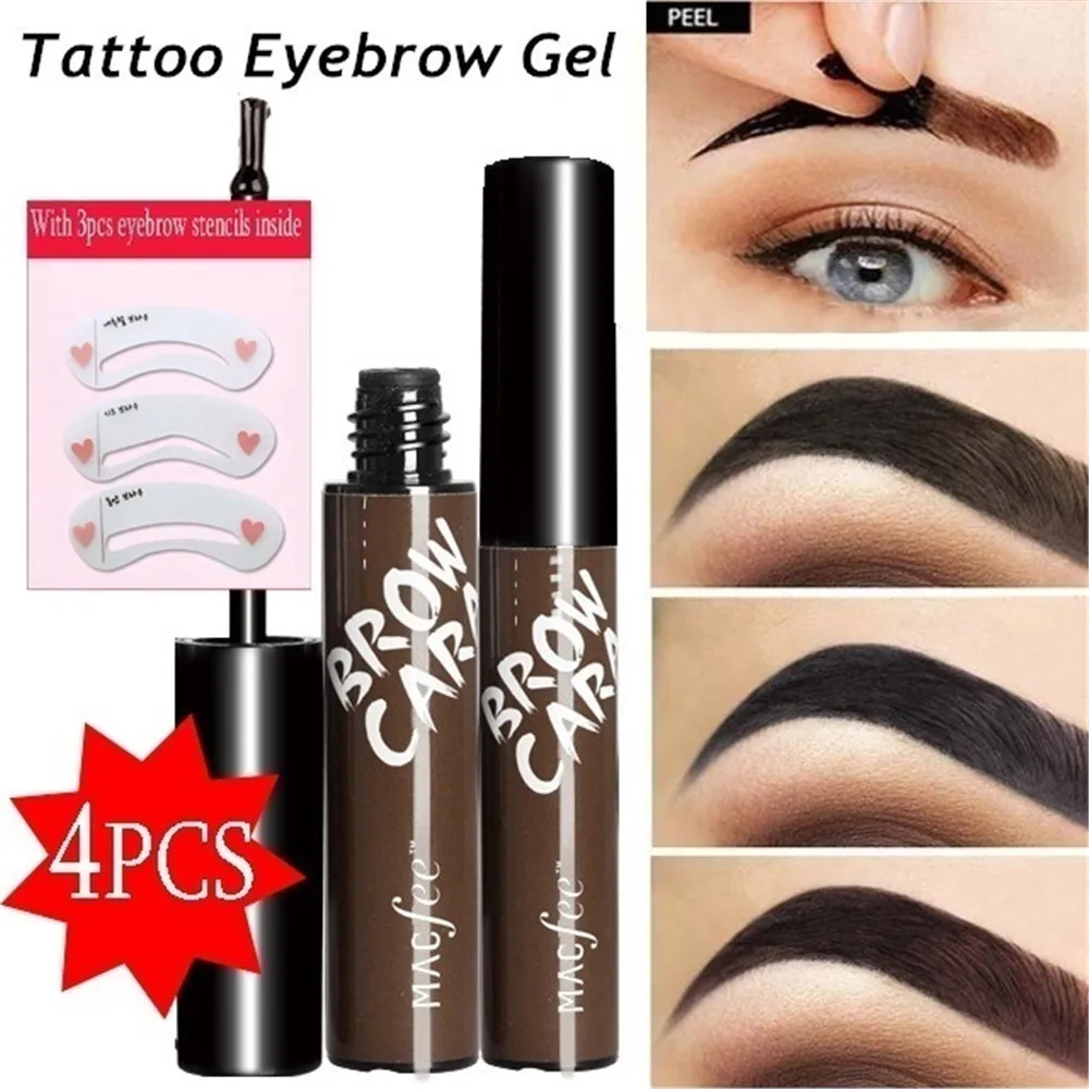

4Pcs/Set EyeBrow Gel Tattoo Tint Waterproof Peel Off Eye Brow Pomade Tattoo Long-lasting Dye Eyebrow Tint Gel Makeup Cosmetics