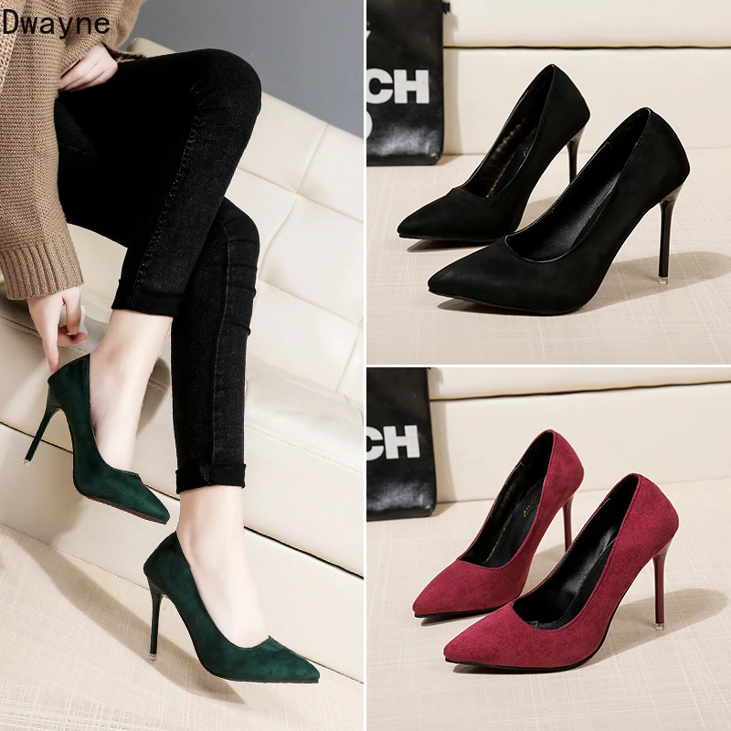 Пикантные туфли на тонком высоком каблуке 10 см для ночного клуба