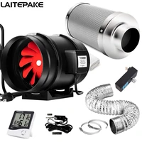 ventilation kit 4 inch 190 cfm inline fan with speed controller 4 inch carbon filter and 8 feet of ducting for grow tent