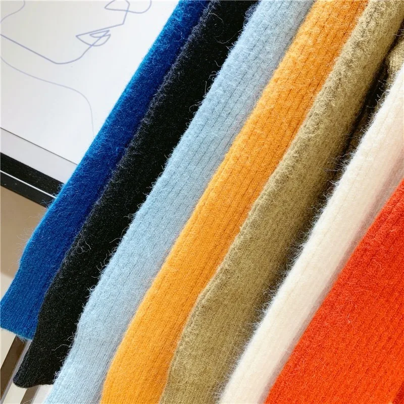 

Solid Color Simple V-neck Bottom Coat Women's Sweater Jacket Spring Autumn Long Sleeve Tops Korean Fashion Sweater Knit Cardigan