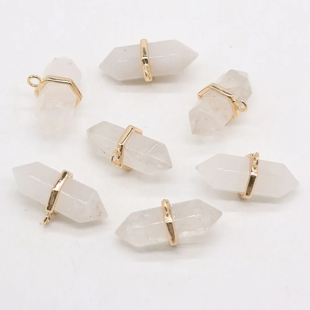 

New Product Natural Diamond-shaped White crystal Pendant Creative Making DIY Boutique Fashion Charm Necklace Jewelry Gift