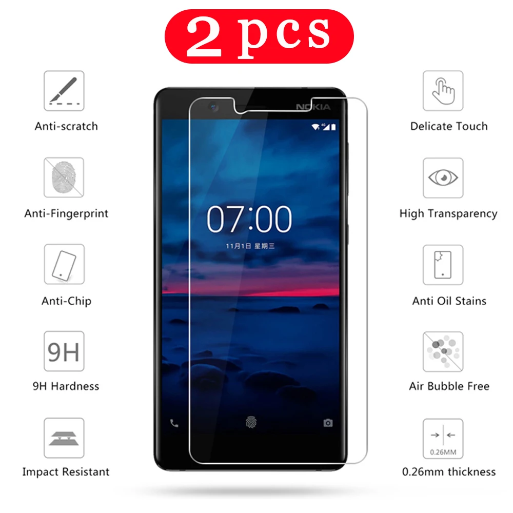 2 шт. 9H закаленное стекло для nokia x6 6.1 Защитная пленка экрана телефона 6 на
