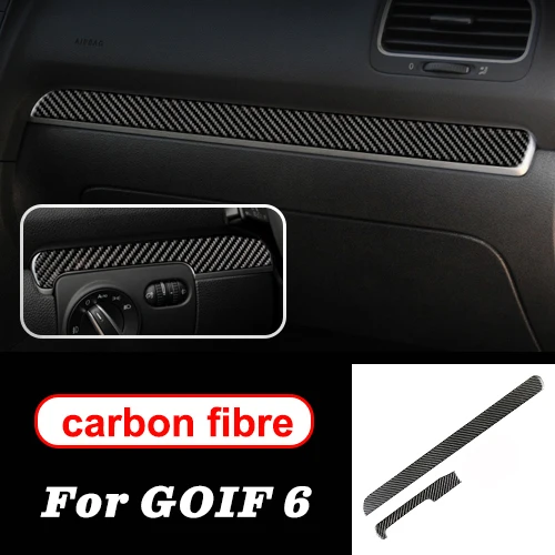Central control trim Для volkswagen golf 6 gti R MK6 аксессуары LHD RHD автомобильный Стайлинг углеродное волокно рулевое колесо Шестерня двери панели внутренние наклейки - Название цвета: Central control trim