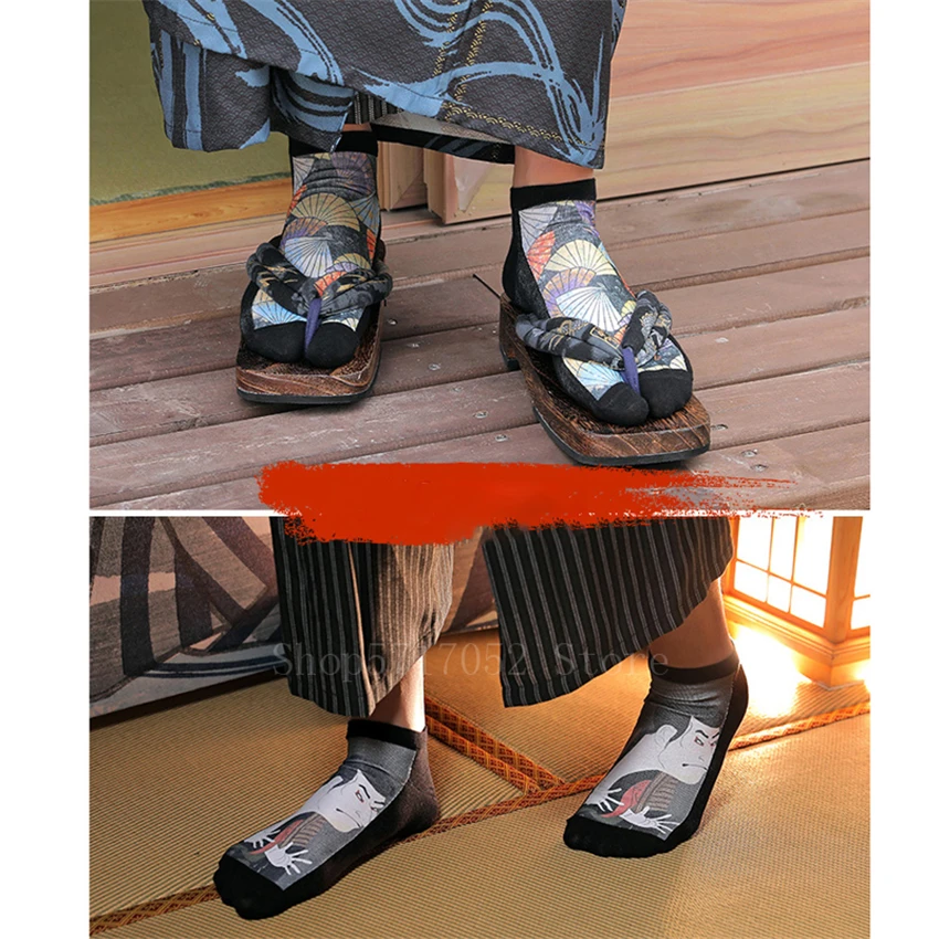Винтажные мужские носки самурая 17 цветов в японском стиле кимоно гейши