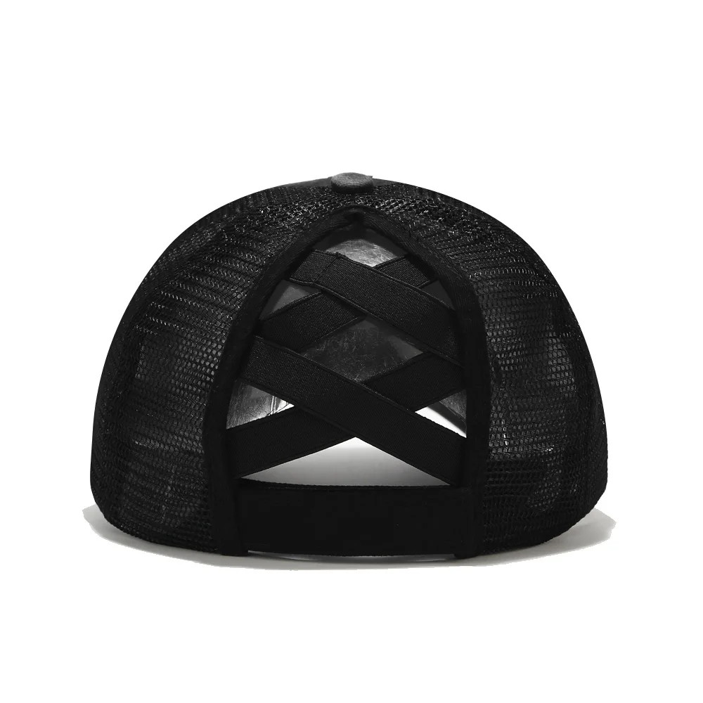 

2020 Distressed Washed Cotton Ponytail Baseball Cap Summer Trucker Caps Casual Bandage Back Mesh Hat Lady Snapback Hip Hop Hats