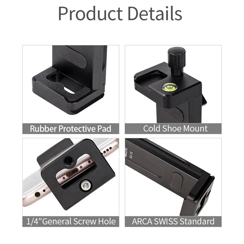 

XILETU 2 Pcs Universal Aluminum Alloy Tablet Phone Stand Holder Clip Tripod Aluminum Adjustable Bracket (Gray & Black)