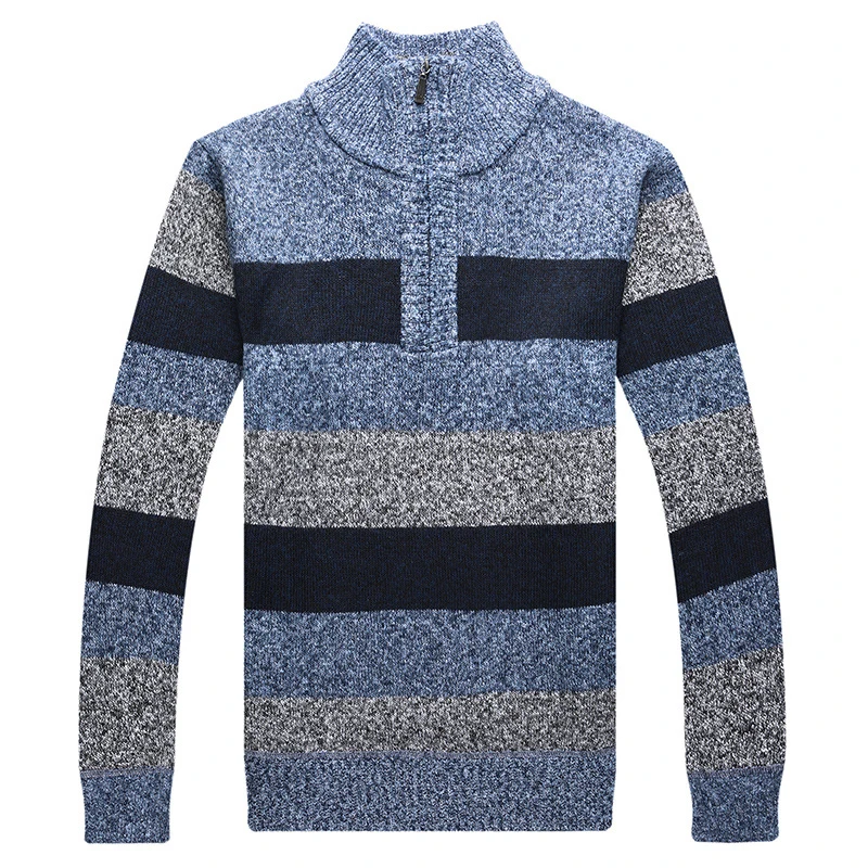 DIMUSI осенне-зимние мужские свитера из искусственного меха шерстяные вязаные