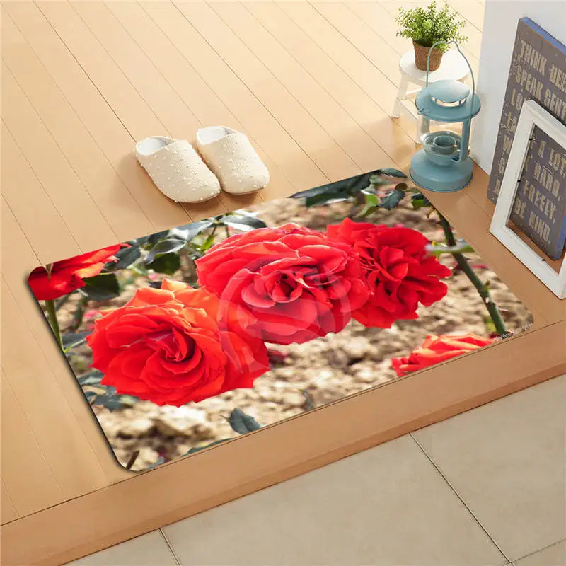 W530L6 Custom Rainbow Rose Flower Watercolor Painting Doormat Home Decor Door mat Floor Mat Bath Mats foot pad #F6 | Дом и сад