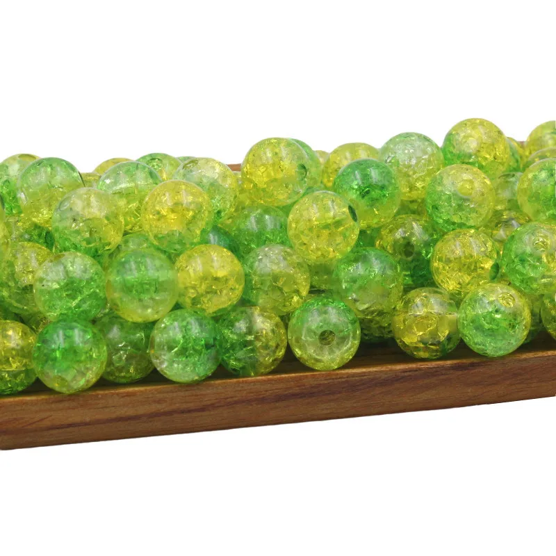 30 шт./упак. 10 мм двухцветные треснувшие бусины разделительные для изготовления