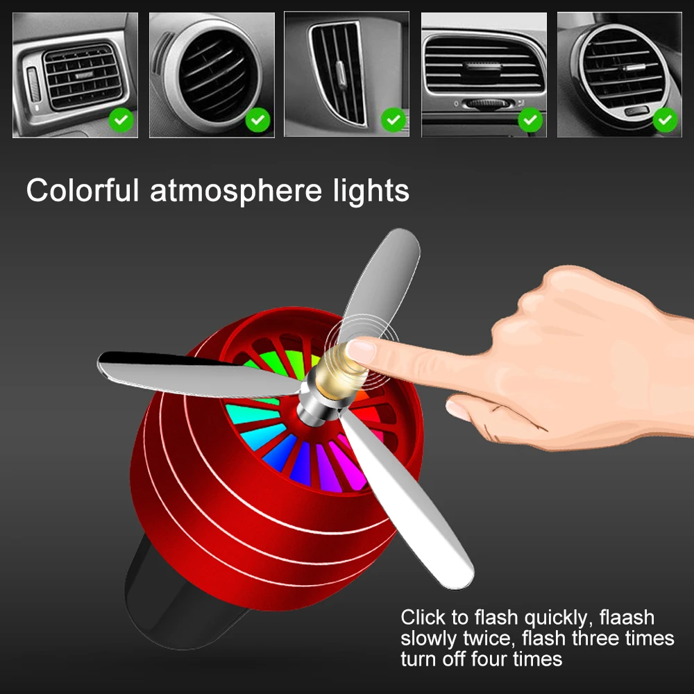 Автомобильный освежитель воздуха IKSNAIL мини со светодиодной подсветкой с клипсой