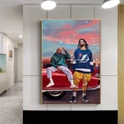 Знаменитый Рэпер Хип-хоп Музыка Кендрик Ламар и Джей Коул искусство стен Холст плакат домашний декор