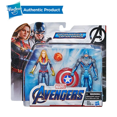 E5084-CAP CAP MARVEL Hasbro капитан с героями комиксов Марвел, Капитан Америка 6-дюймовый завершающей Тор и ракета; енот; 2 штуки в упаковке от Marvel кинематографическая Вселенная Джеймса MCU фильмы - Цвет: E5084-CAP CAP MARVEL