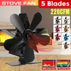 5 лопастей, многоцветный бесшумный вентилятор для плиты, электрический вентилятор с питанием от тепла, деревянная горелка для дома, эффективное распределение тепла