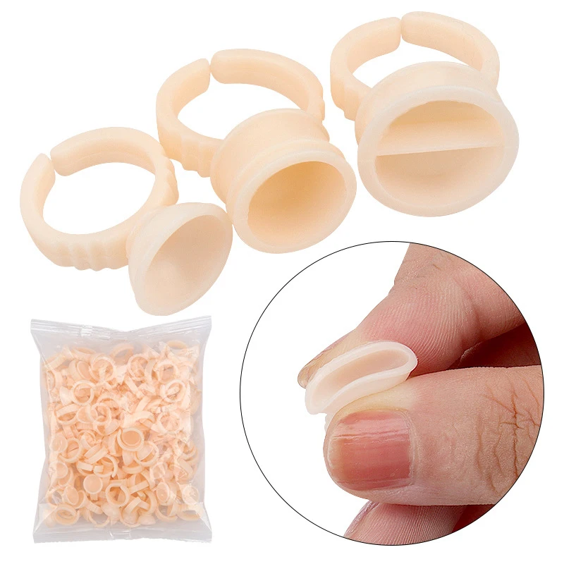 

100Pcs Silicone Disposable Caps Microblading Ring Tattoo Ink Cup Needle Makeup