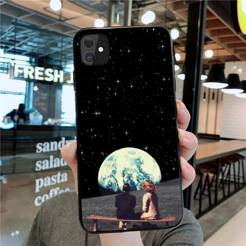 funny space moon astronaut phone case for iphone 12 pro max mini 11 pro xs max 8 7 6 6s plus x 5s se 2020 xr case free global shipping