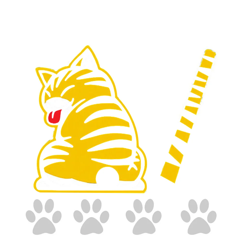 Передвижной рисунок кошки автомобильная наклейка на заднее стекло