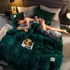 Комплект постельного белья из плотной фланели, 14 шт., роскошный комплект постельного белья большого размера в полоску, коралловый плюшевый пододеяльник, простыня, теплая зима