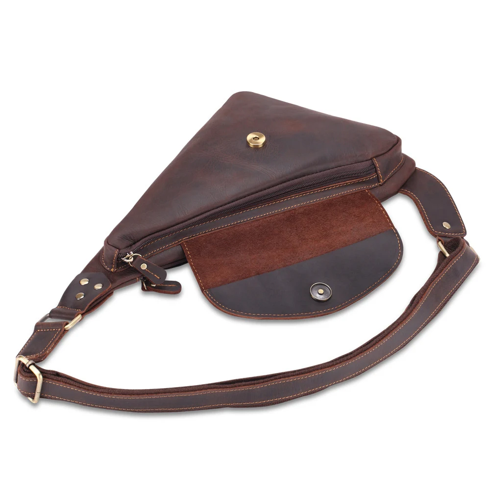 Мужская винтажная сумка мессенджер BOLEKE из натуральной воловьей кожи|Поясные