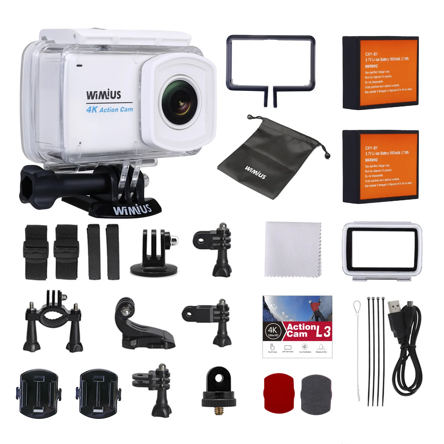 WIMIUS 4K Ultra HD спортивная экшн-камера WiFi 170D уличная спортивная камера Экшн-камера 40 м водонепроницаемая видео запись камеры для шлемов