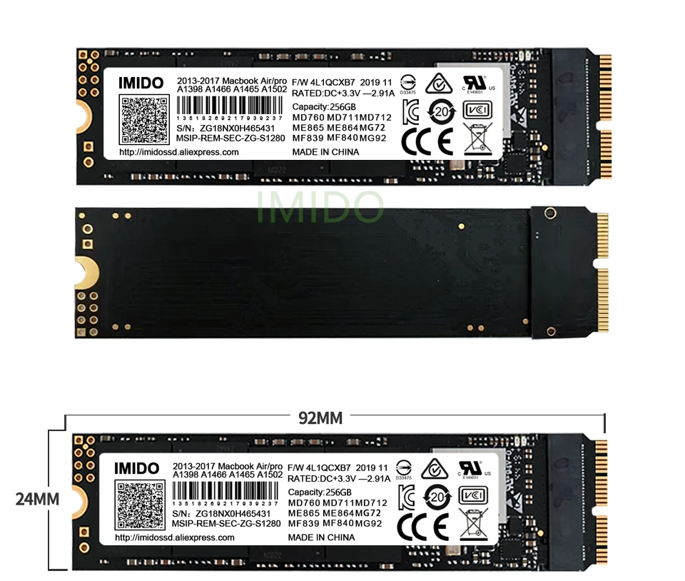 Новый твердотельный накопитель 512 ГБ SSD для 2014 2015 2017 Macbook Air A1465 A1466 Pro Retina A1502 A1398 1 ТБ