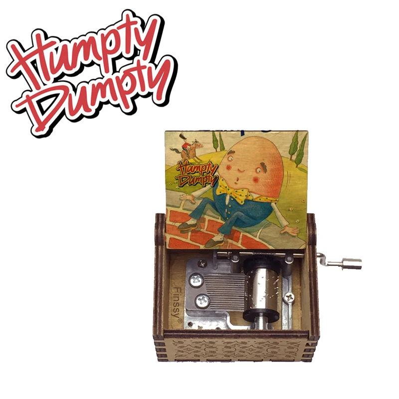 Детские игрушки Подарок Ручная деревянная музыкальная шкатулка Хамти Дамти Детям Милый мультяшный музыкальный шкатулка Рождественский, день рождения, новогодний подарок.