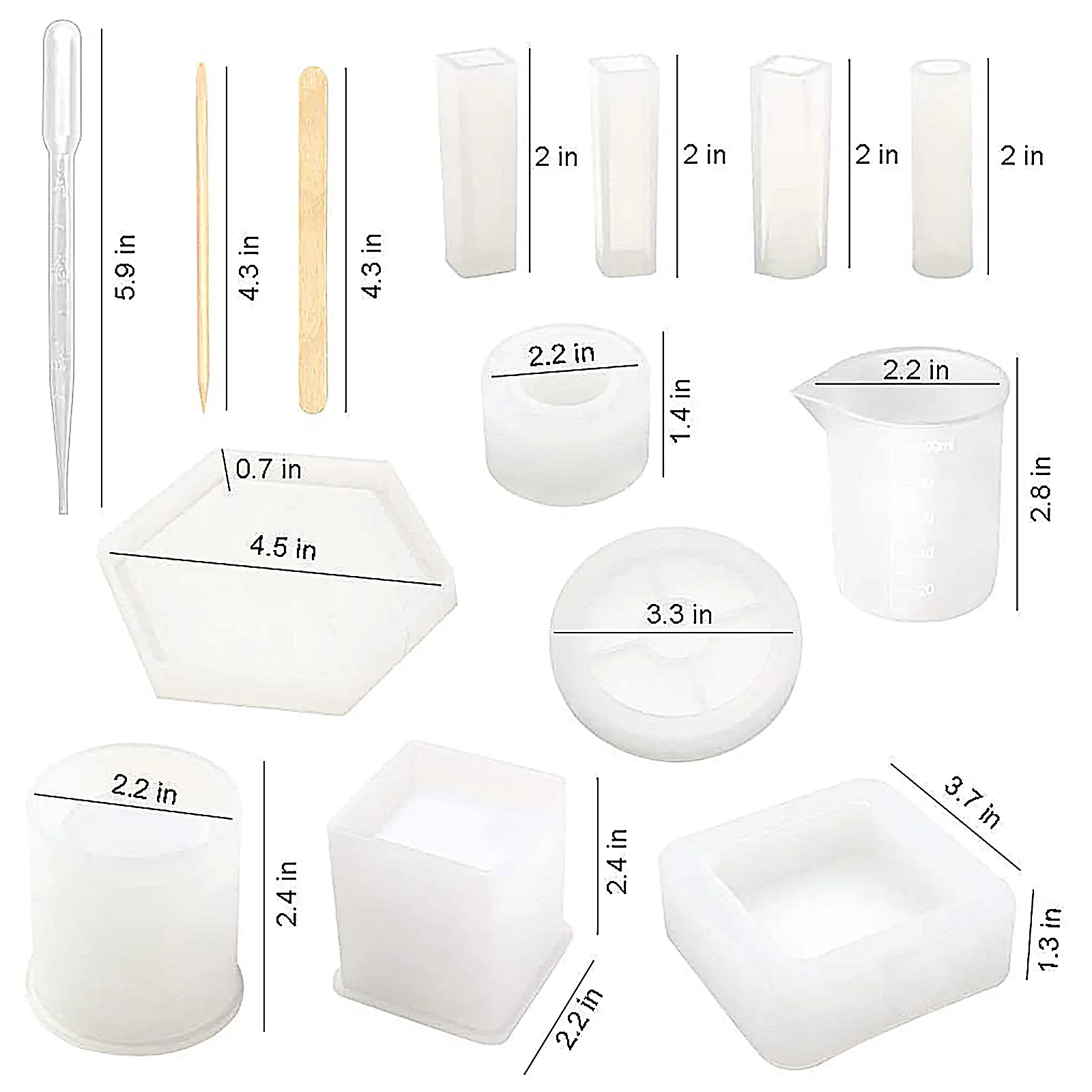 

Resin Molds, 37Pcs Silicone Molds Resin Epoxy Resin Casting Art Molds for DIY Kitchen Cooking Bakeware Maker DIY Cake Tools