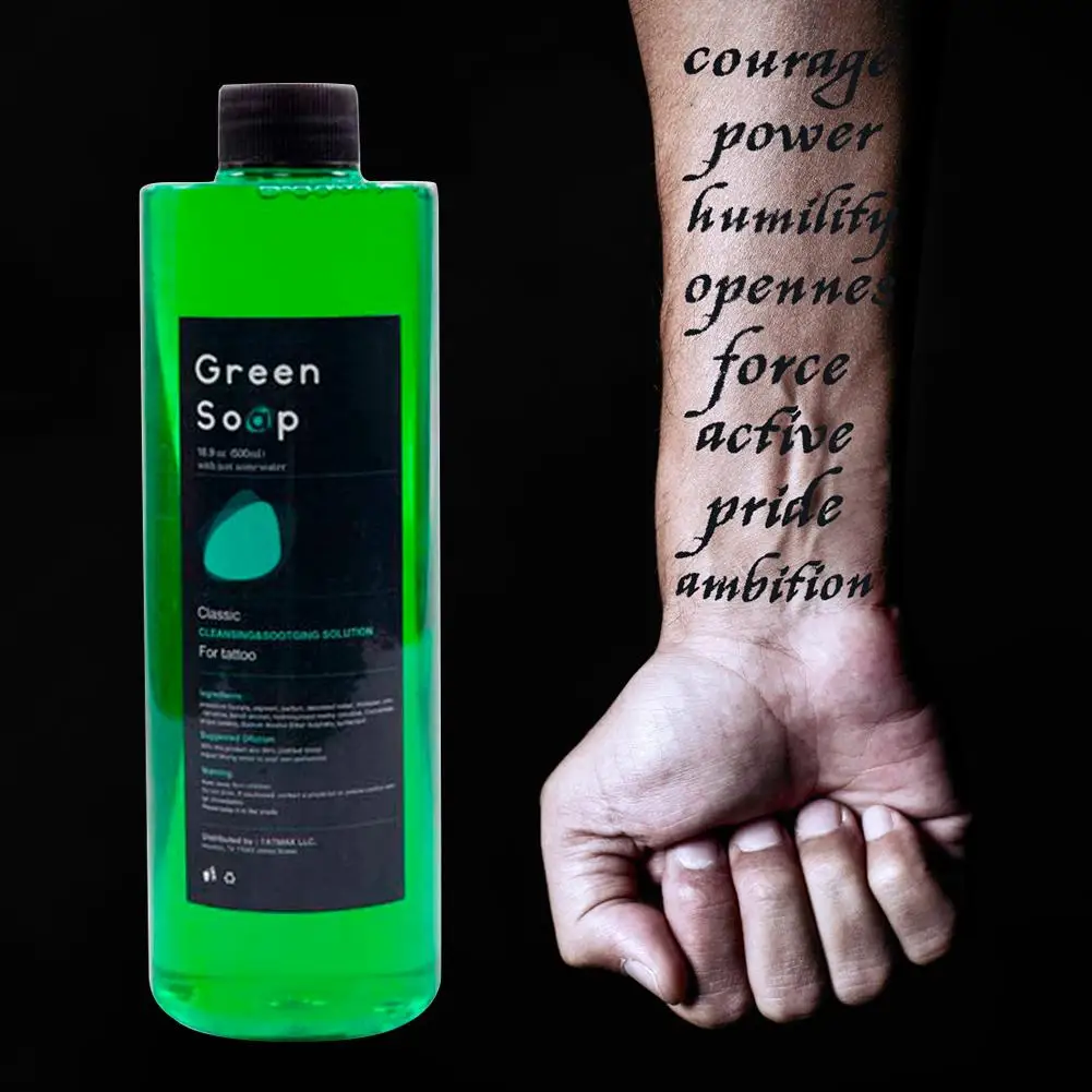 

Tattoo Cleaning Solution Lighten Redness Analgesic Effect Wound Tattoos Green Algae Soap Tattoo Equipment Cleaning Liquid