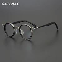 vintage round acetate glasses frame men round myopia optical prescription eyeglasses frame women korea luxury brand eyewear