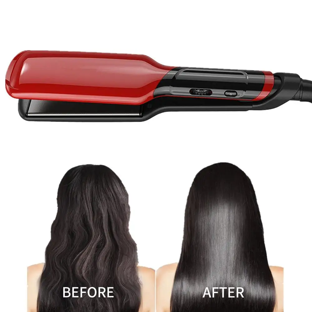

Straightening Iron Fast Heating Professional Tourmaline Flat Iron Women Styler Widen Panel LCD Display Ceramic Hair Straightener