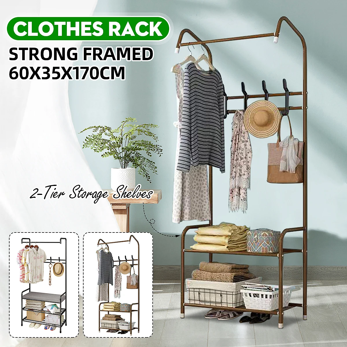 

Floored Drying Clothing Rack Pole Style Coat Hanger Indoor Metal Rack Home Bedroom Storage Wardrobe Clothing Balcony Coat Rack