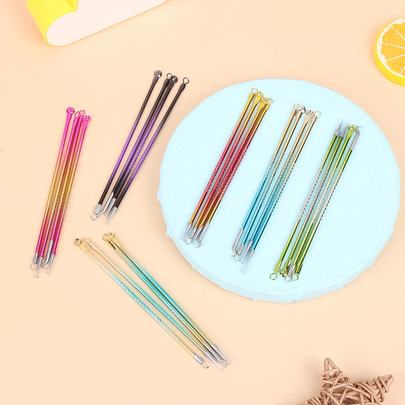 

4pcs Acne Needle Blackhead Remover Pimple Blemish Comedone Extractor Tweezer Tool Kit