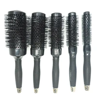 5 sizes alunimium ceramic hair round brush rubber handle hair blow dry brush antislide ceramic hair curl brush tp 5 styling tool