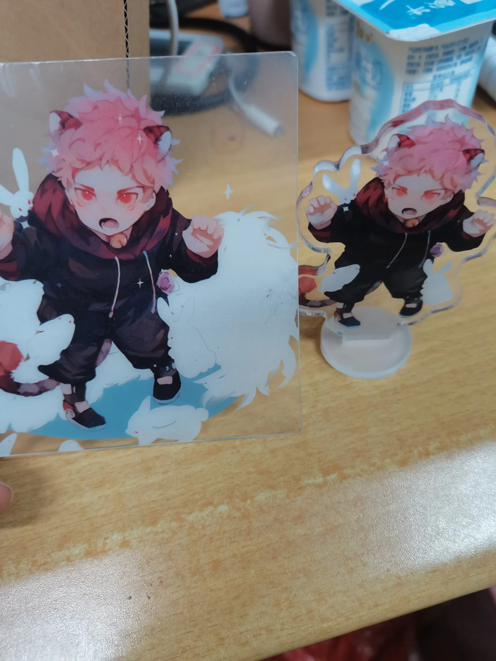 

Anime Jujutsu Kaisen Yuji Itadori Cosplay Acrylic Figure KeyChain Pendant Transparent card Spring Shake Shake Stand Model Badge