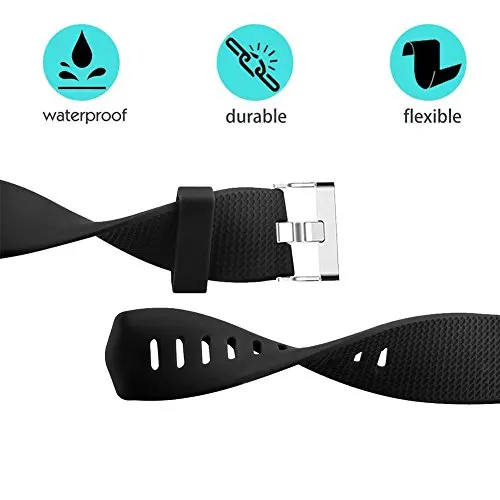 Replacement Silicone Watch Bands Compatible for Fitbit Charge 2, Classic Special Edition Adjustable Sport Wristbands Watch Strap