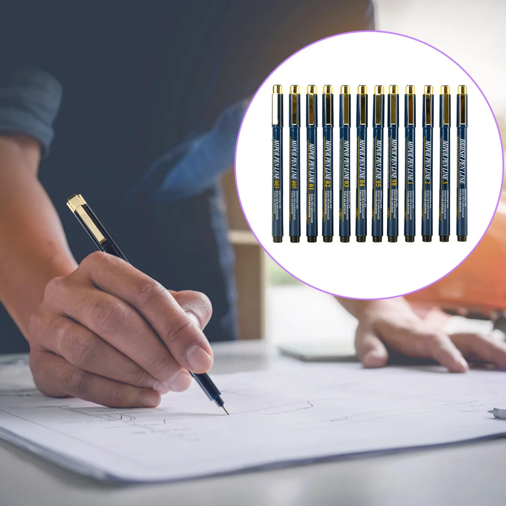 

12pcs Practical Painting Pen Professional Ink Pens Student Sketching Pens