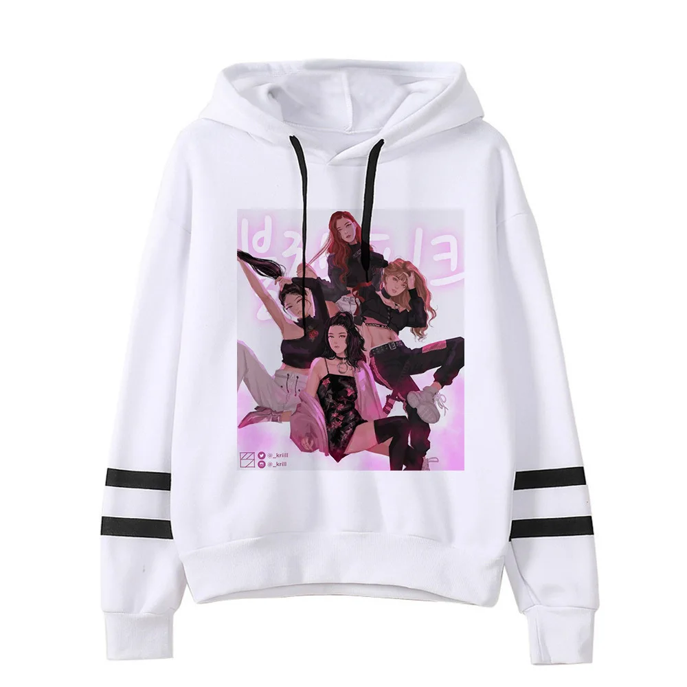 Blackpink Kill This Love Harajuku Толстовка для женщин Ullzang Jennie Rose Lisa Jisoo толстовка с героями мультфильмов осенне-зимняя теплая Женская толстовка с капюшоном