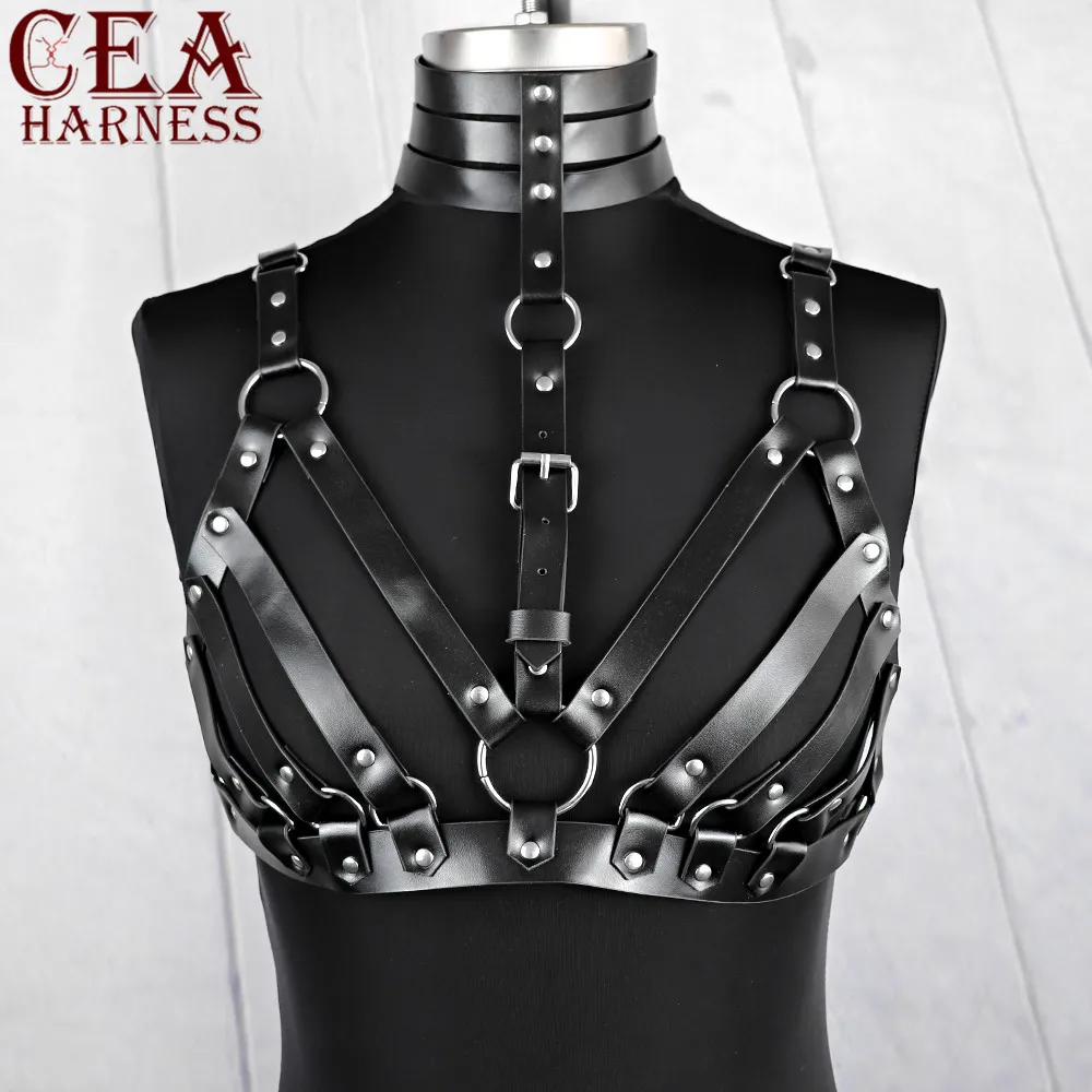 Портупея женская кожаная черный Регулируемый пояс для бондажа | Женская одежда